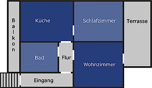Grundriss - Skizze der Fewo Wohlrapp in Untergriesbach